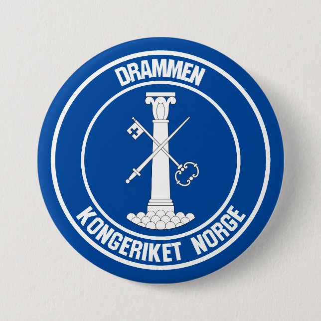Drammen Round Emblem 7.5 Cm Round Badge (Front)