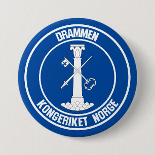 Drammen Round Emblem 7.5 Cm Round Badge