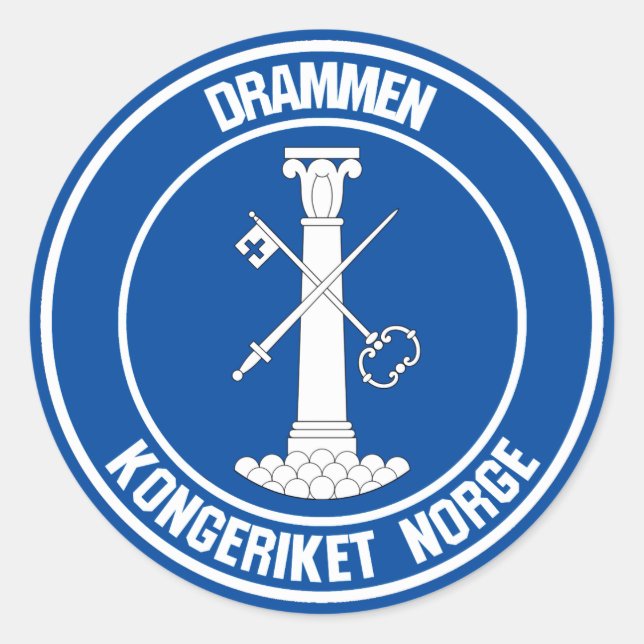 Drammen Round Emblem Classic Round Sticker (Front)