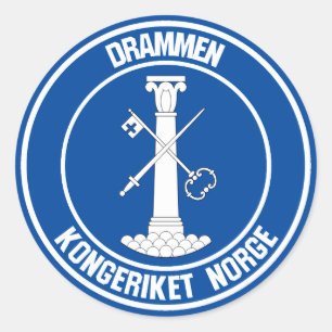 Drammen Round Emblem Classic Round Sticker