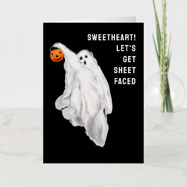 Drank Funny Adult Halloween Ghost Party Foil Greeting Card (Front)