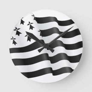 Drapeau breton (Breton flag) Round Clock