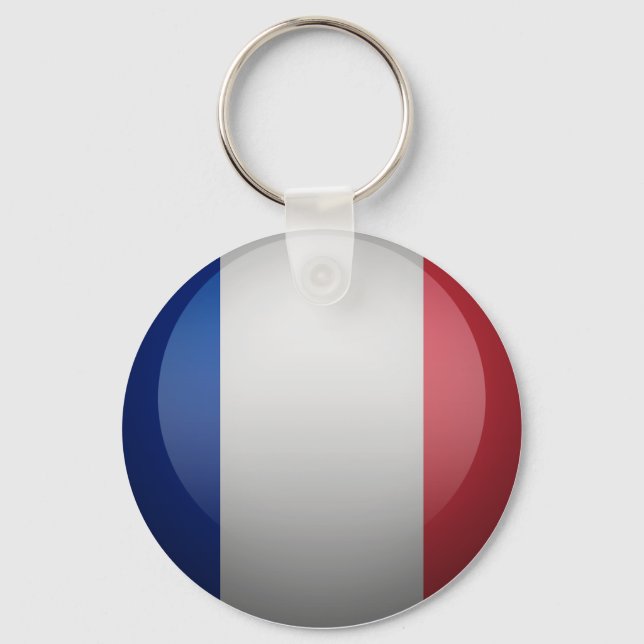 Drapeau de de la France Key Ring (Front)