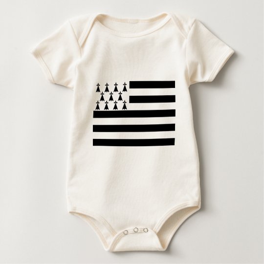 Drapeau de la Bretagne Breizh Gwenn ha Du Britanny Baby Bodysuit