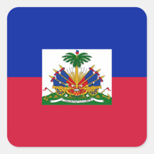 Drapeau d'Haïti - Flag of Haiti Square Sticker