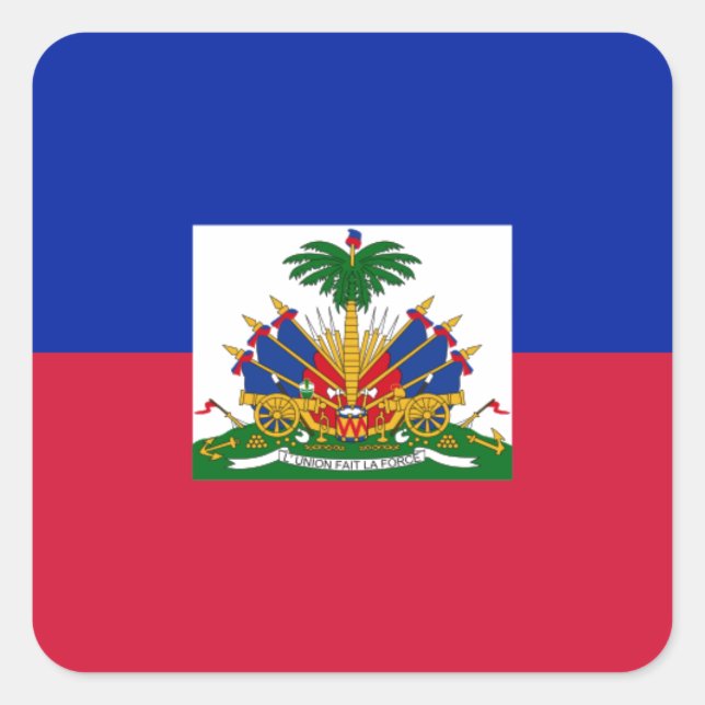 Drapeau d'Haïti - Flag of Haiti Square Sticker (Front)