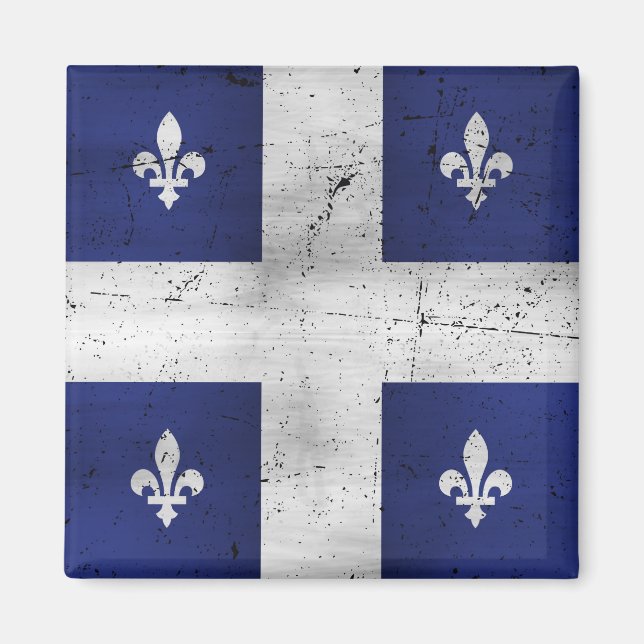 Drapeau du Québec style grunge érodé Magnet (Front)