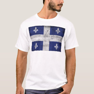 Drapeau du Québec style grunge érodé T-Shirt