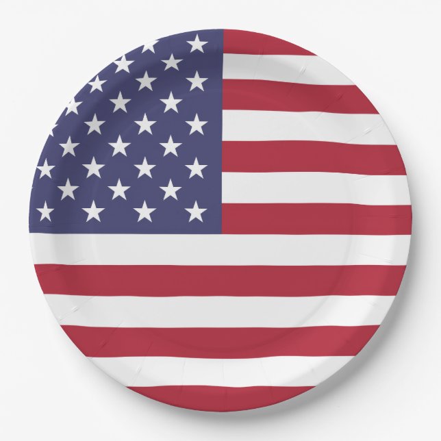 Drapeau États-Unis  Paper Plate (Front)