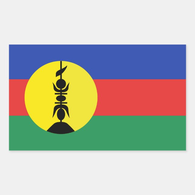 Drapeau Nouvelle-Calédonie - New Caledonia Flag  Rectangular Sticker (Front)