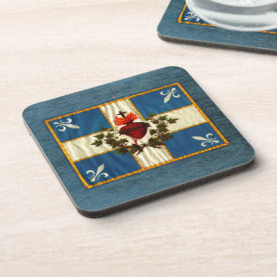 Drapeau Québec antique Carillon Sacré-Cœur Coaster