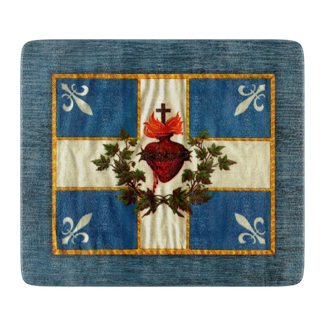 Drapeau Québec antique Carillon Sacré-Coeur Cutting Board (Front)