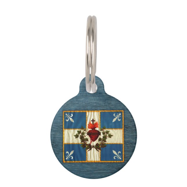 Drapeau Québec antique Carillon Sacré-Cœur Pet Tag (Front)