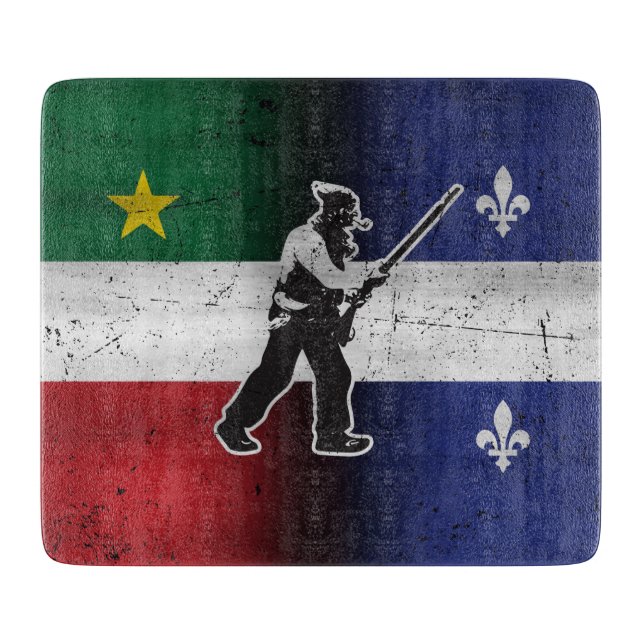 Drapeau Québec et Patriote Henri Julien érodé Cutting Board (Front)