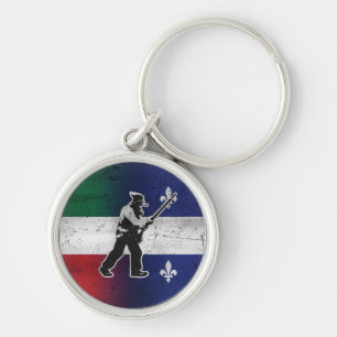 Drapeau Québec et Patriote Henri Julien érodé Key Ring