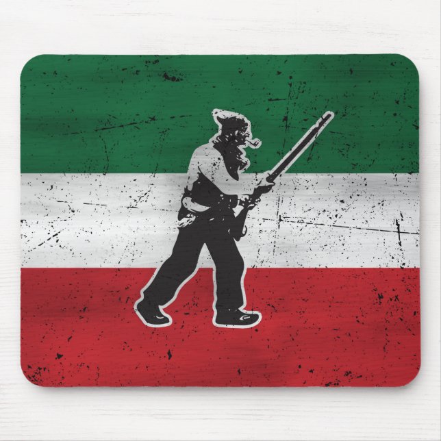 Drapeau Québec et Patriote Henri Julien érodé Mouse Pad (Front)