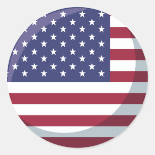 drapeau usa classic round sticker