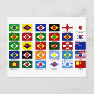 drapeaux pour la coupe du monde au brésil postcard
