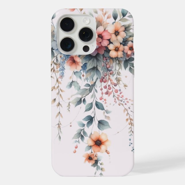 Draped Floral Elegance iPhone Case (Back)