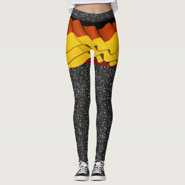 Draped ILLUSION German Flag Pop Leggings (Front)