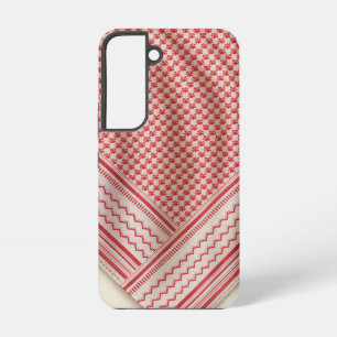 Draped Red and White Shemagh Keffiyeh, Cream Samsung Galaxy Case