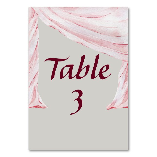 Draped Scarf Table Number (Front)