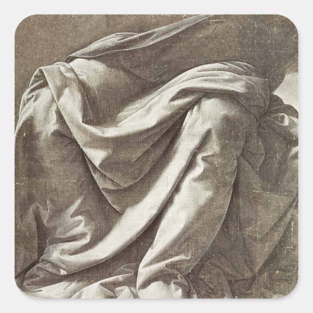 Drapery study for a Seated Figure, c.1475-80 Square Sticker (Front)