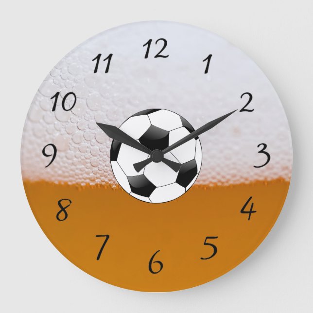Draught   Beer and Soccer Football Clock (Front)