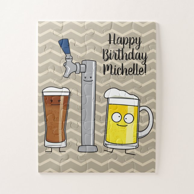 Draught   Beer lager tap stout alcohol foam mug Jigsaw Puzzle (Vertical)