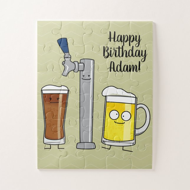 Draught   Beer lager tap stout alcohol foam mug Jigsaw Puzzle (Vertical)
