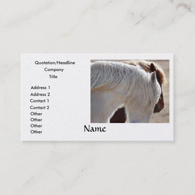 Draught   Horse Business Cards (Front)