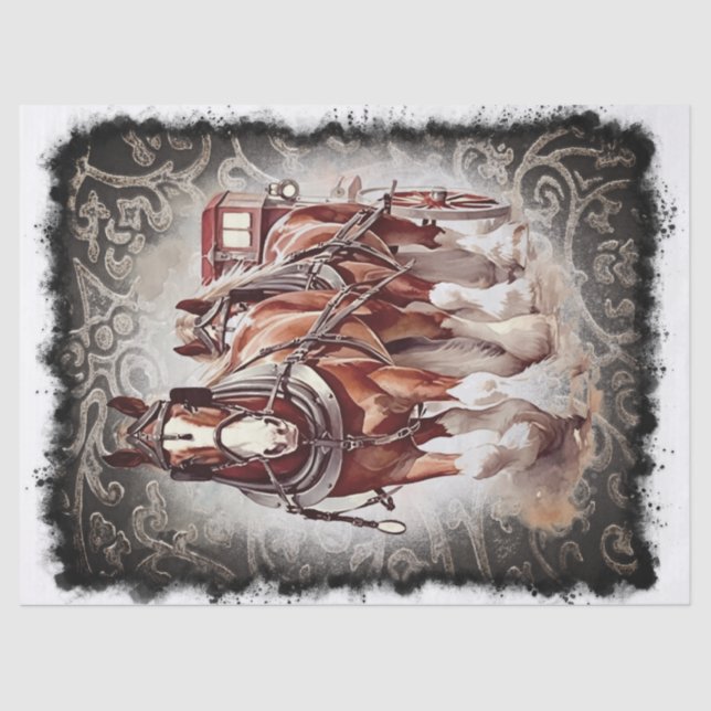 Draught Horse Decoupage Tissue Paper (Front)