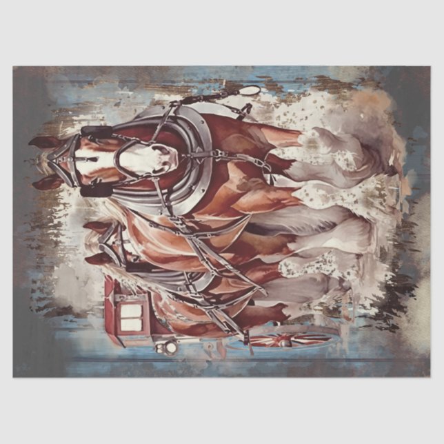 Draught Horse Decoupage Tissue Paper (Front)