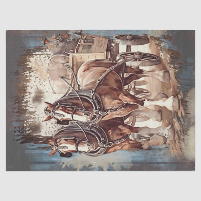 Draught Horse Decoupage Tissue Paper (Front)