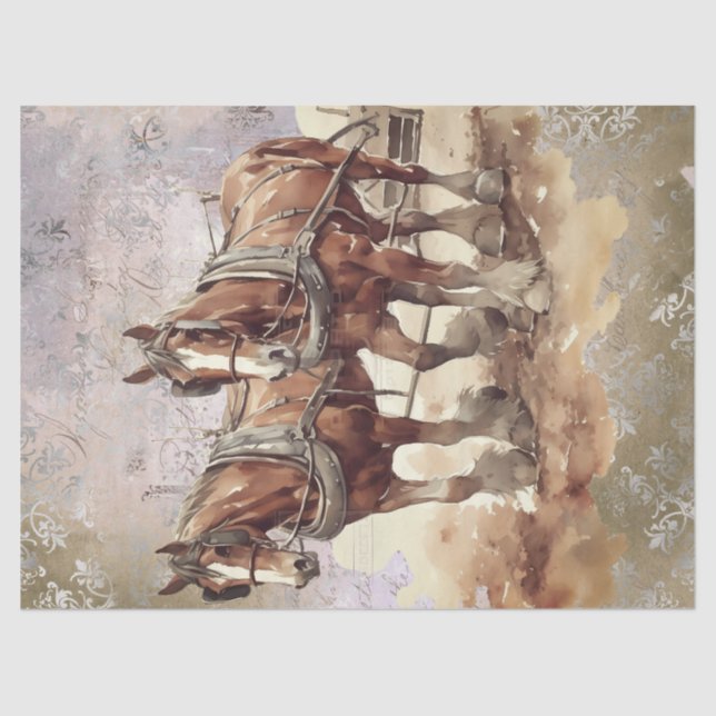 Draught Horse Decoupage Tissue Paper (Front)