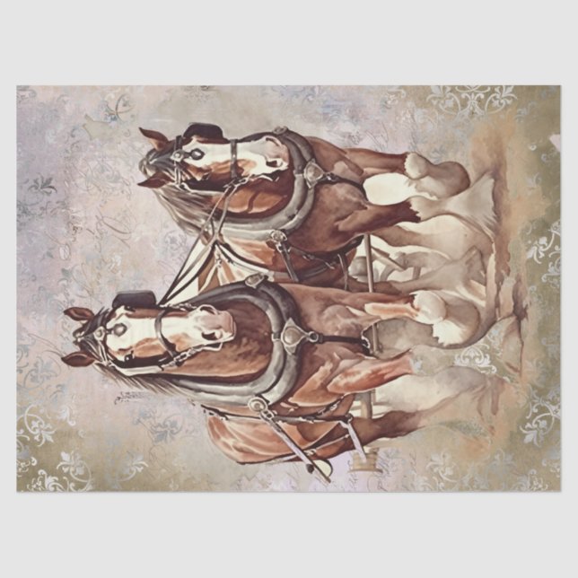 Draught Horse Decoupage Tissue Paper (Front)