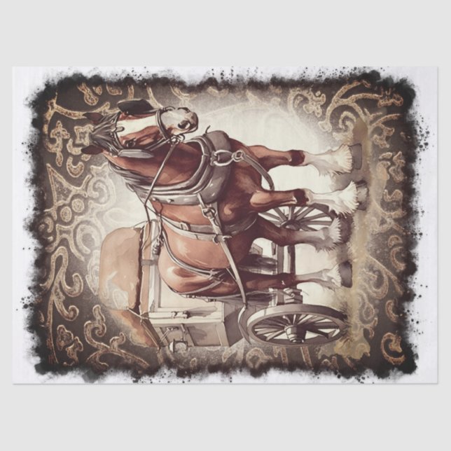 Draught Horse Decoupage Tissue Paper (Front)