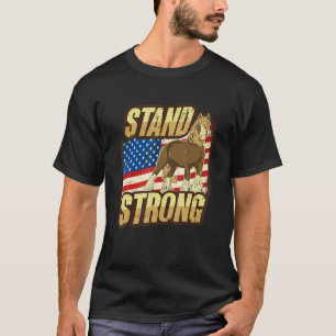 Draught Horse Meme With American Flag Design T-Shirt