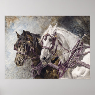 Draught Horse Team Poster