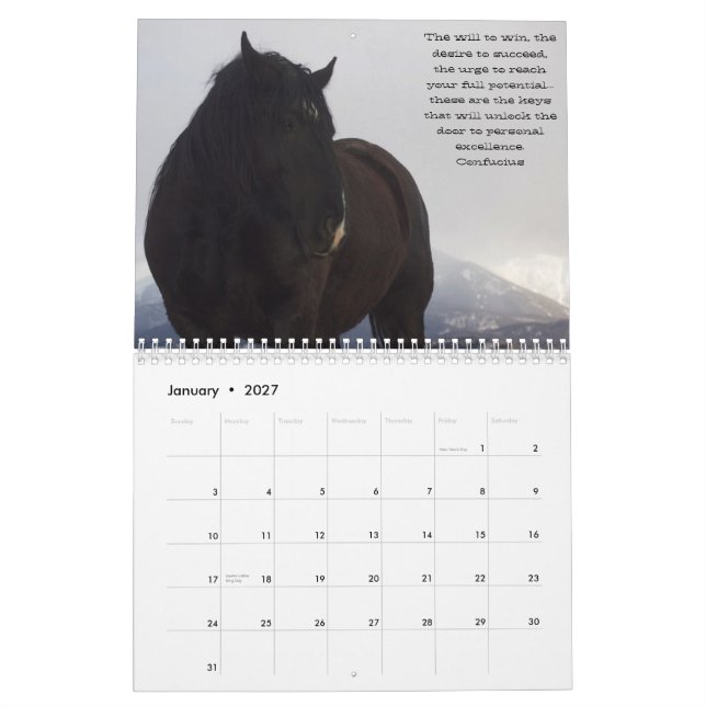 Draught   Horses Calendar (Motivational) #6 (Jan 2027)