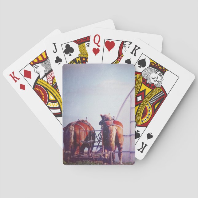 Draught   Horses Ready For Work Playing Cards (Back)