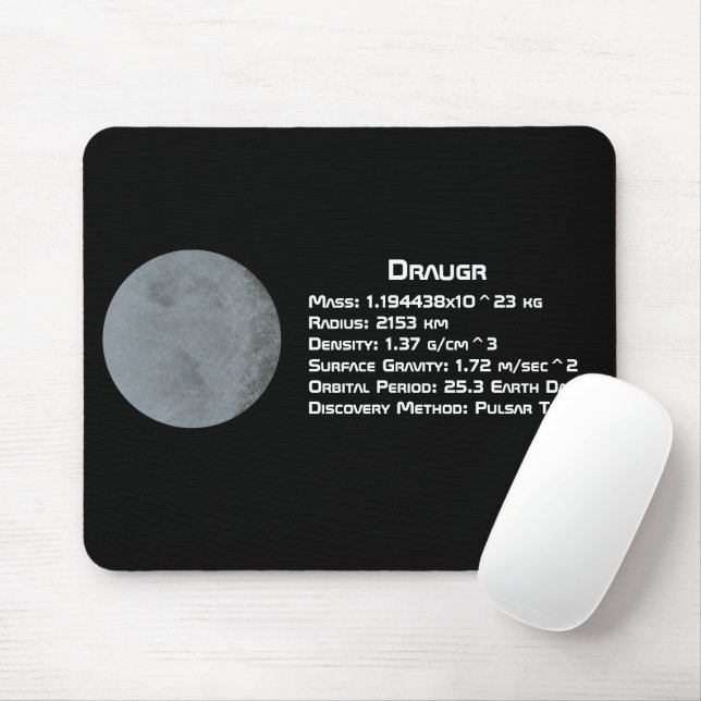 Draugr (PSR B1257+12 b) Technical Data Mouse Pad (With Mouse)