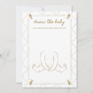 Draw Baby Honey Bee Baby Shower Game Cards