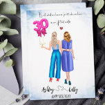 Draw Best Friend 30th Happy Birthday Card<br><div class="desc">Celebrate your special day in style with our Unique Women's Personalised Best Friend Happy Birthday Handmade Card for her Sister Bestie Cousin</div>