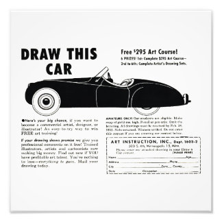 Draw Me - Vintage Art School Drawing Contest Mug Photo Print