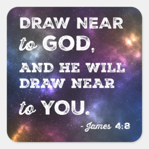 Draw Near to God Design Square Sticker