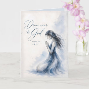 Draw Near to God James 4:8 Christian Watercolor Card