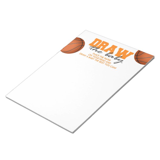 Draw the Baby Basketball Baby Shower Game Pack Notepad (Angled)