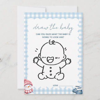 Draw The Baby Winter Baby Shower Game Card