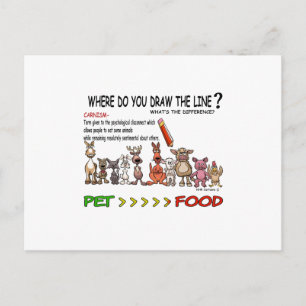 DRAW THE LINE  CARNISM POSTCARD